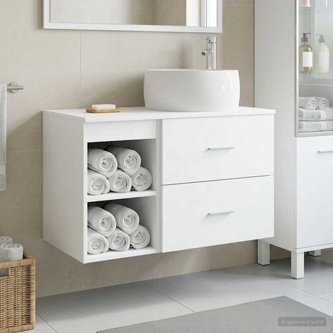vidaXL Set di mobili per il bagno 2 pcs Bianco Legno ingegnerizzato