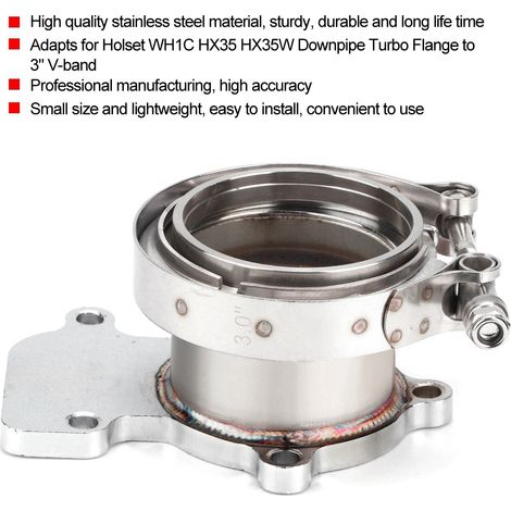 Turboflanschadapter für Holset WH1C HX35 HX35W Edelstahl auf 3-Zoll-V-Flanschanschluss (1/5)