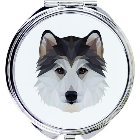 Siberian Husky, Siberian Husky - specchio con foto e iscrizione geometrica di Art-Dog (1/3)