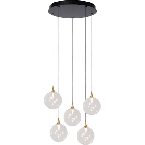 Suspension LED de conception Gisela transparent - 5x Ø 16cm - 13494/18/60 (1/2)