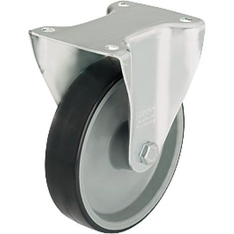 Roulette support polyuréthane dim plaque 100x85 mm, roue diam. 100 mm, capacité 150 kg