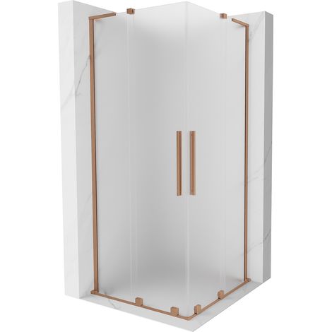 Mexen Velar L Duo Duschkabine Schiebetür 80 x 80 cm, matt, gebürstetes Kupfer - 871-080-080-02-33-65 (1/5)