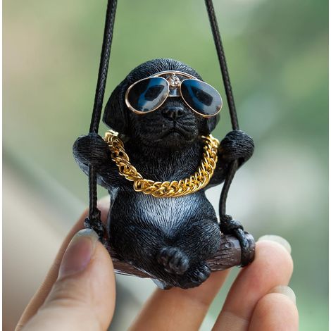 Ornements de Voiture,Mignon Chien Labrador Pendentif Miroir de Voiture Rétroviseur Ornements Suspendu De Voiture Miroir de Voiture Accessoires Cadeaux D'anniversaire Décoration Charme Voiture Suspendu (1/5)