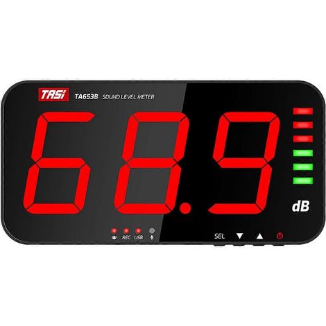 Sonomètre mural à grand écran LCD avec transmission de données USB (32 x 17 cm) (1/5)