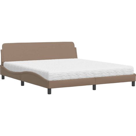 Maison Exclusive - Letto con Materasso Dover Cappuccino 180x200cm Similpelle