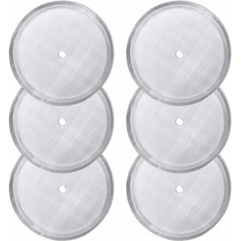 Lot de 6 filtres de rechange pour cafetière à piston, réutilisables en acier inoxydable, pour cafetières à piston universelles de 350 ml. (1/3)