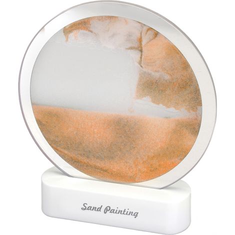 Lampe de peinture sur sable, port USB, protection des yeux, décoration artistique, lampe de table à sable mouvant pour chambre et salon, jaune (1/5)
