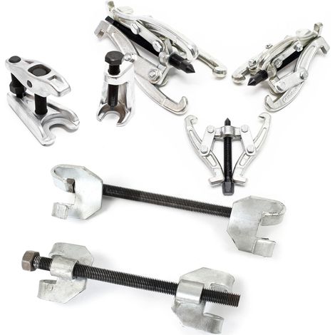 XPOtool Set de 7 piezas compresores de muelles con extractores de rótulas y de ruedas dentadas 375mm (1/5)