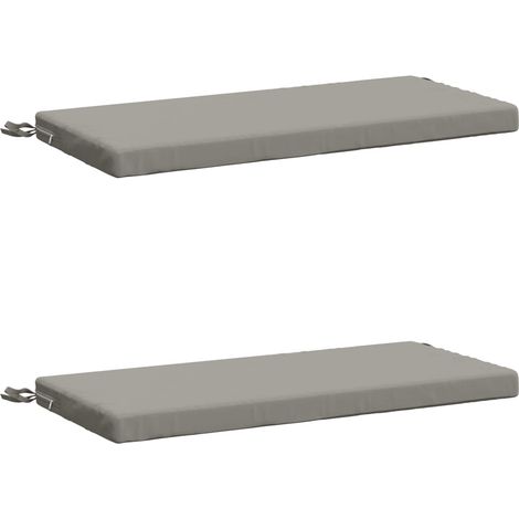 Coussins de banc 2 pièces SOEST 100 % polyester Gris vidaXL