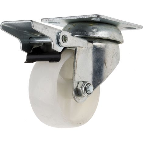 Roulettes industrielles Pivotant avec frein RS PRO, Diam 50mm, 50kg ( Prix pour 1 ) (1/2)