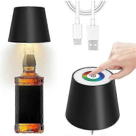 Lampe sans fil pour bouteille de vin, lampe tactile RGB/3 couleurs, veilleuse, lampe de table LED rechargeable (1/5)