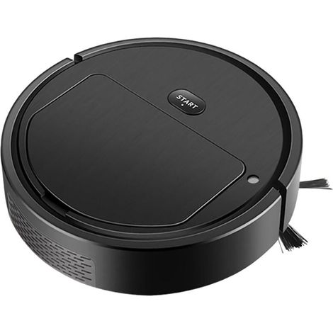 Robot aspirateur et serpillière, nettoyeur automatique avec fonction humidification, puissant pour poils d'animaux, tapis et sols durs 23 x 23 cm