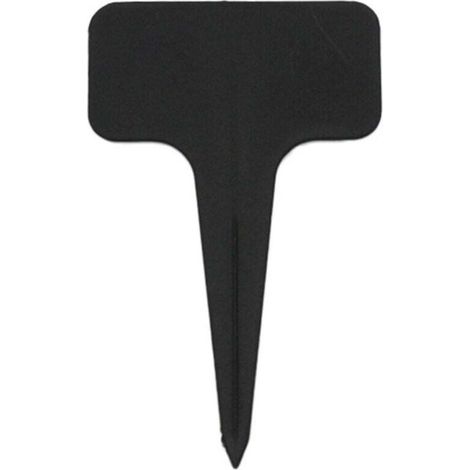 100 Stück Gartenetiketten, T-förmige Pflanzenstecker aus Kunststoff, wiederverwendbare Etiketten für den Gemüsegarten und Pflanzenzubehör (Schwarz) - Crezuo