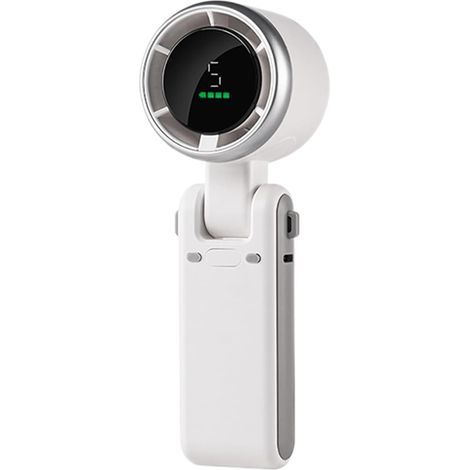Ventilateur portable pliable avec affichage numérique - Mini ventilateur portable à 5 vitesses, rechargeable par USB et longue durée de vie, idéal pour le bureau, les voyages et les activités de plein (1/5)