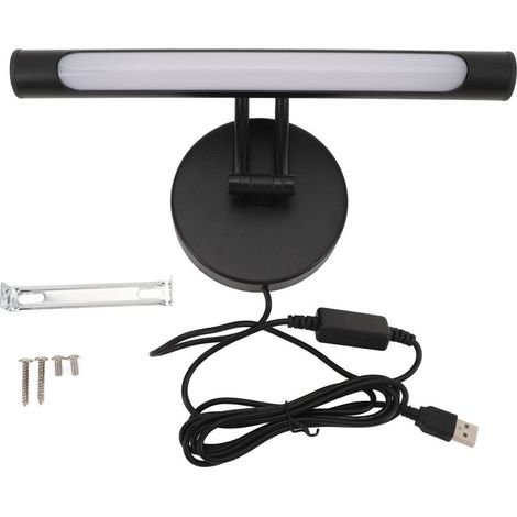 Barre Lumineuse LED pour Vanité avec 3 Températures de Couleur (3000K-6000K), Dimmer Continu et Rotation Multidirectionnelle, Design Moderne Ultra Fin (25 cm, USB, Blanc Mat) (1/5)