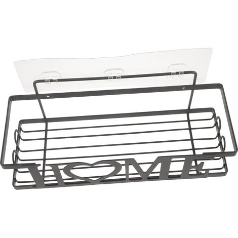 Porte-serviettes mural flottant avec panier suspendu et étagère de rangement (1/5)