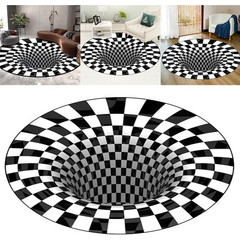 Carpet Tapis rond 3D Visuel Décoratif Accueil Salon Bureau Tapis d'entrée Tapis de table Couverture Tapis Optique Antidérapant Polyester Fiber 80cm 100cm 120cm 150cm 140cm 160cm (1/5)