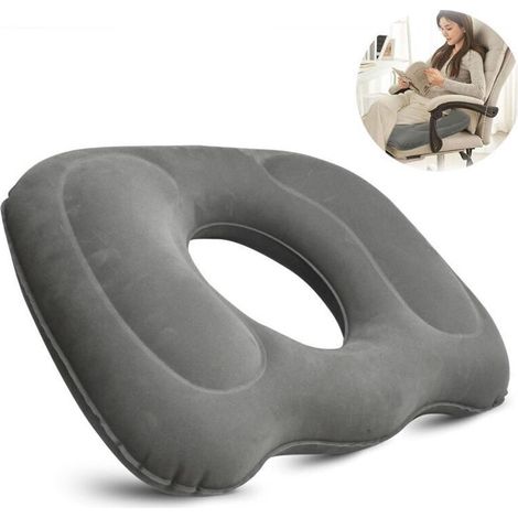 45x39cm Coussin de siège Gonflable pour hémorroïdes - Coussin d’Assise Orthopédique Rond avec \u200bPompe, Coussin Orthopédique, Soulage Les héamorroïdes, Les Piles, Le Coccyx ou Les douleurs postnata (1/5)