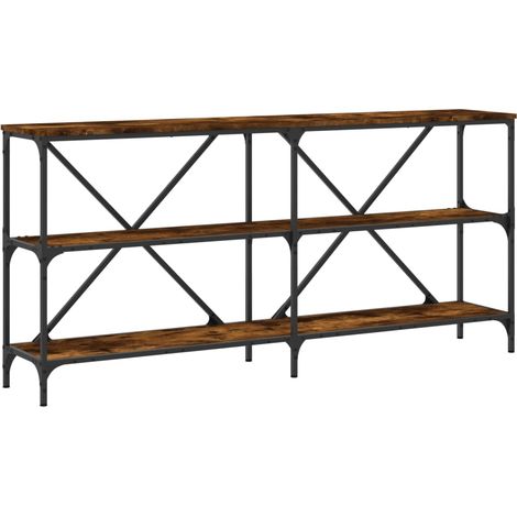 Maison Exclusive - Tavolo Consolle Rovere Fumo 160x30x75cm Legno Multistrato Ferro
