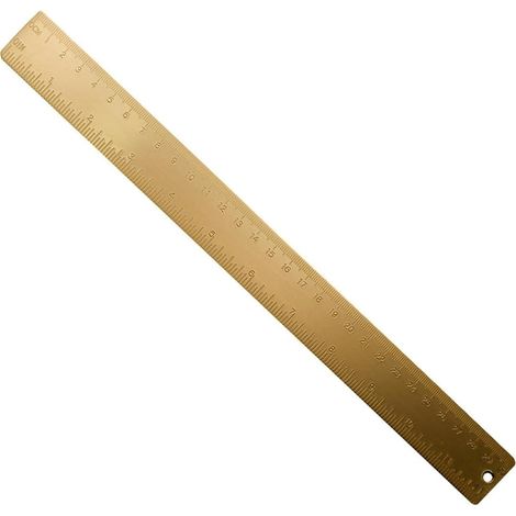 Règle en laiton de 30,5 cm (12 pouces) à double échelle (1/5)