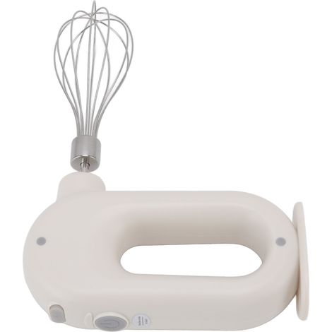 Batteur électrique à main 3 vitesses, poignée antidérapante, mousseur à lait portatif, 5 V, 20 W, blanc (1/5)
