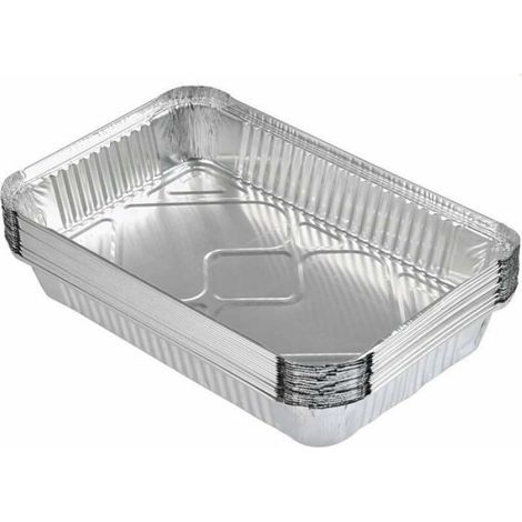 50pcs Barquettes Aluminium Accessoire de Barbecue pour Cuisson,rougeurs,patisserie,congélation et Stockage de Grands récipie Odipie (1/4)