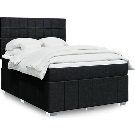 Boxspringbett mit Matratze Schwarz 160x200 cm Stoff