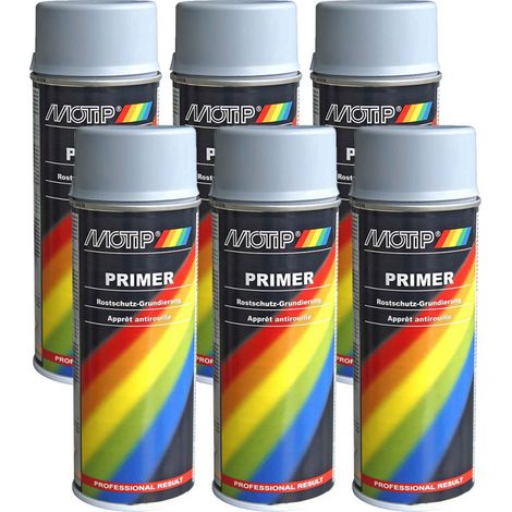 Lot de 6 aérosols de peinture sous couche antirouille MOTIP (1/2)