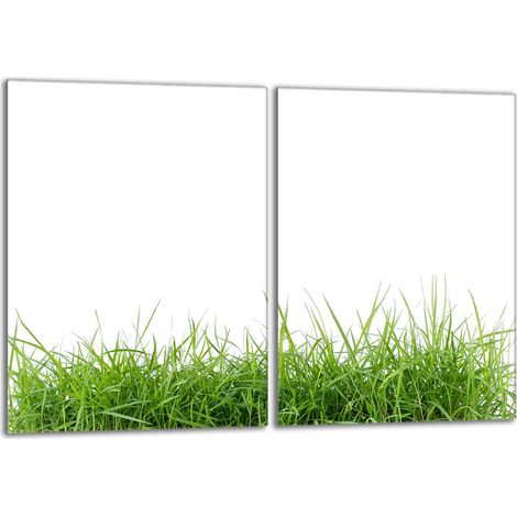 Plaque de protection en verre pour poêle 2x40x52 Blanc (1/5)