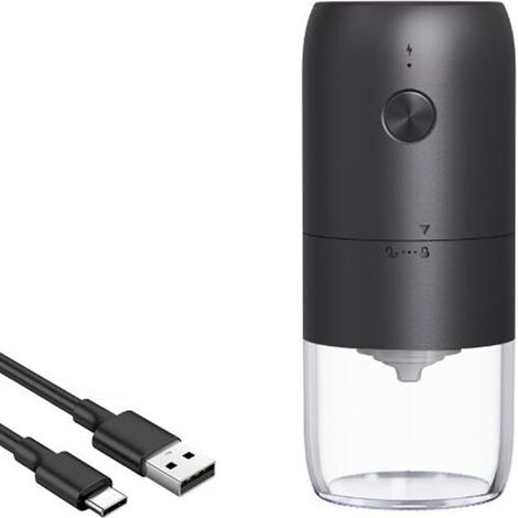 Macinacaffè elettrico, macinacaffè elettrico portatile, macinacaffè senza fili con più impostazioni di macinatura, spazzola per la pulizia inclusa, USB (1/5)