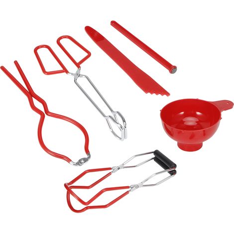 Kit de mise en conserve anti-brûlure pour la cuisine, kit de 6 pièces, rouge (1/5)