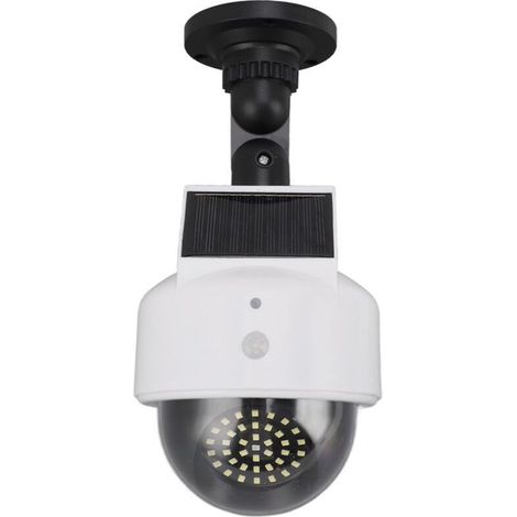aqxreight Caméra Factice Solaire de sécurité Extérieure, Caméras de Surveillance Simulées à énergie Solaire avec Lumière LED Rouge Clignotante pour Caméra Intérieure et Extérieure Conçue (1/4)
