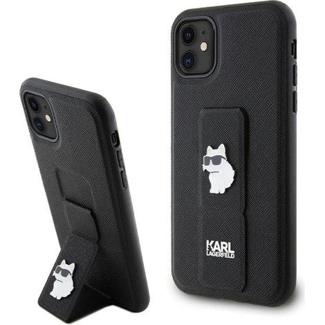 Karl Lagerfeld Gripstand Saffiano Black iPhone 11 Hülle (1/5)