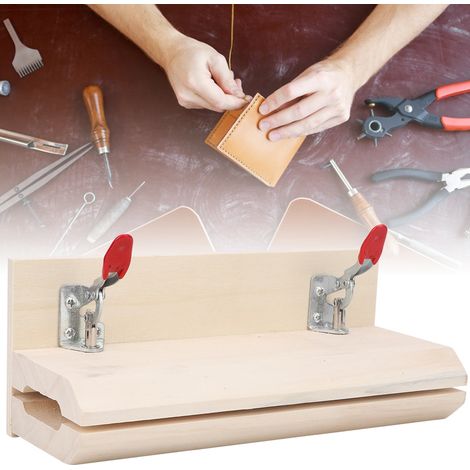 Outil de couture horizontal en bois pour le travail du cuir et les loisirs créatifs. Fixation sur table pour table de couture et outils de bricolage. (1/5)