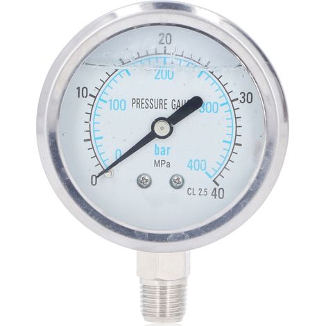 Vacuum gauge with transparent dial, stainless steel case for household and industrial use, 1/4 inch NPT, 0-40 MPa (1/5)