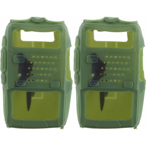 2PCS Housse de Protection Souple en Silicone pour Talkie-Walkie Baofeng UV5R (Vert) (1/5)