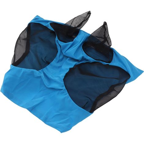 Masque Anti-Mouches en pour Chevaux, Masque Anti-moustiques Respirant, Protection Auditive pour Grange (Bleu) (1/5)