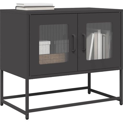 Mueble para TV acero laminado en frío negro 68x39x60,5 cm vidaXL