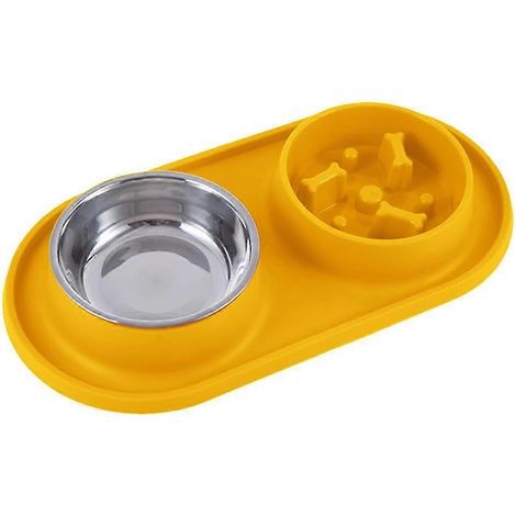 Comedero para perros con tapete de silicona antideslizante y antiderrame, de boca ancha. (1/5)