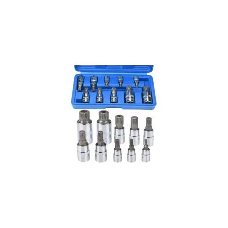 Jeu de Douille XZN 10 pièces Lot de douilles multiples M4 / M5 / M6 / M8 / M9 / M10 / M12 / M14 / M16 / M18, Douille Torx Male (1/5)