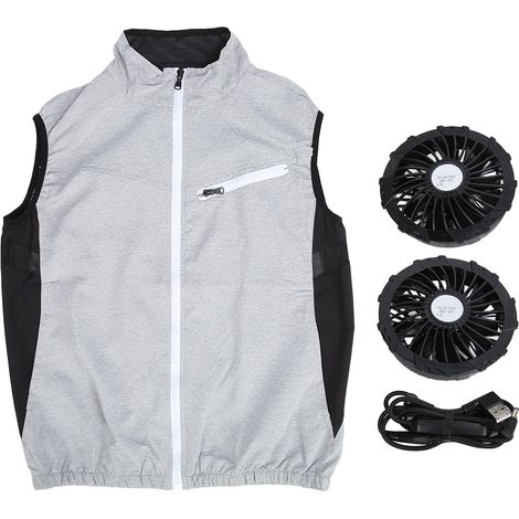 Gilet Refroidissant - Ventilateur Intégré 4500 Tr/Min - Maille Respirante - 3 Vitesses Réglables - Pour Travail en Intérieur/Extérieur - Taille XL (1/5)