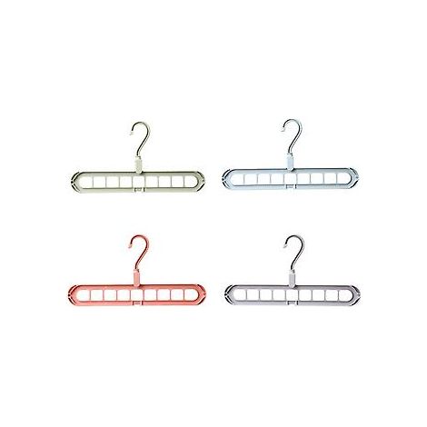 Lot de 5 cintres pliables à 9 trous en plastique pour vêtements d'intérieur (1/3)