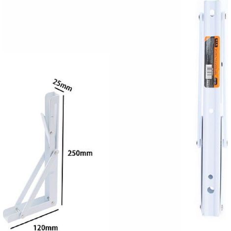 TrAdE Shop Traesio - Reggimensola Supporto Staffa In Metallo Pieghevole Regolabile 25x12x2.5 Cm 07917 -