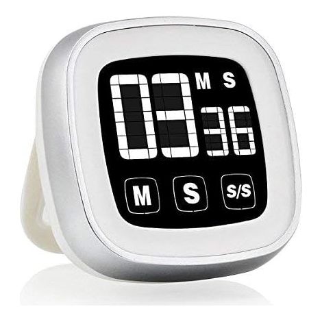 Minuteur tactile, minuteur électronique, minuteur de cuisine, grand écran rétroéclairé avec alarme, dos magnétique (1/5)
