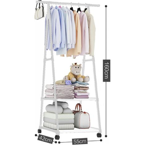 Porte-manteau Plastique Et Metal Porte-manteau Chambre Blanc