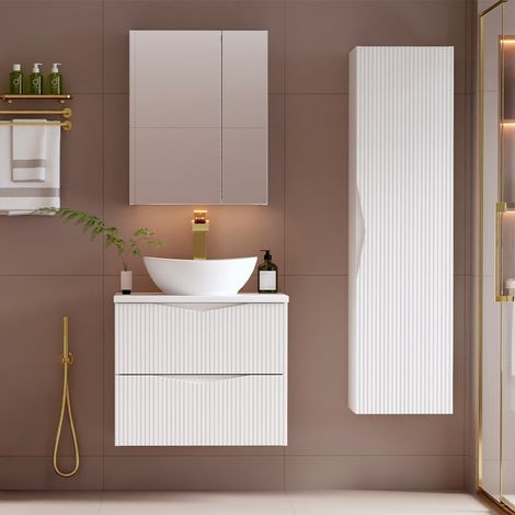 Conjunto mueble lavabo individual 60cm y columna Tao Blanco (1/5)