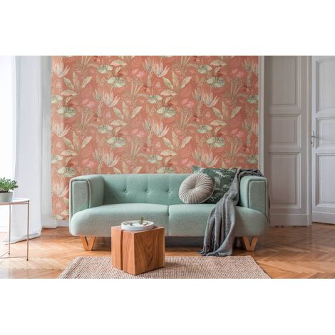 A.S Creation Famous Garden 393482 Vliestapete Blumenoptik 10.05 x 0.53 m Rot Wohnzimmer Schlafzimmer Büro Naturoptik (1/5)