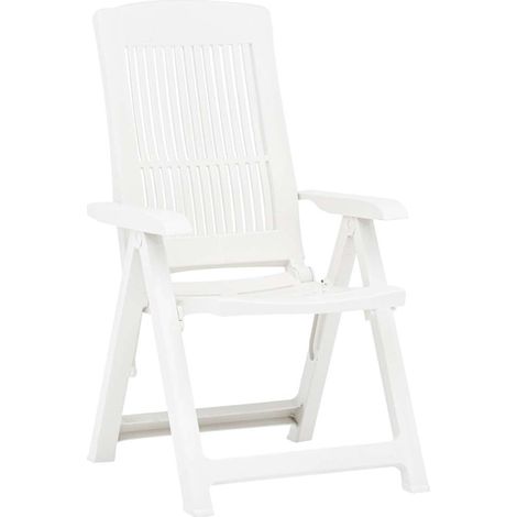 Maison Exclusive - Sedie pieghevoli reclinabili, 2 pezzi, in plastica bianca (1/5)