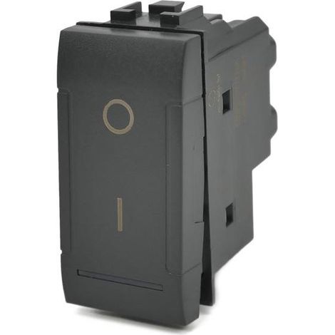 Interruttore bipolare compatibile con living light international air pulsante luce 16ax 250vac nero