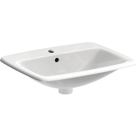 Geberit Selnova Square - Lavabo 550x450 mm, avec un trou de robinetterie, avec trop-plein, blanc 500.306.01.1 (1/4)